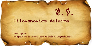 Milovanovics Velmira névjegykártya